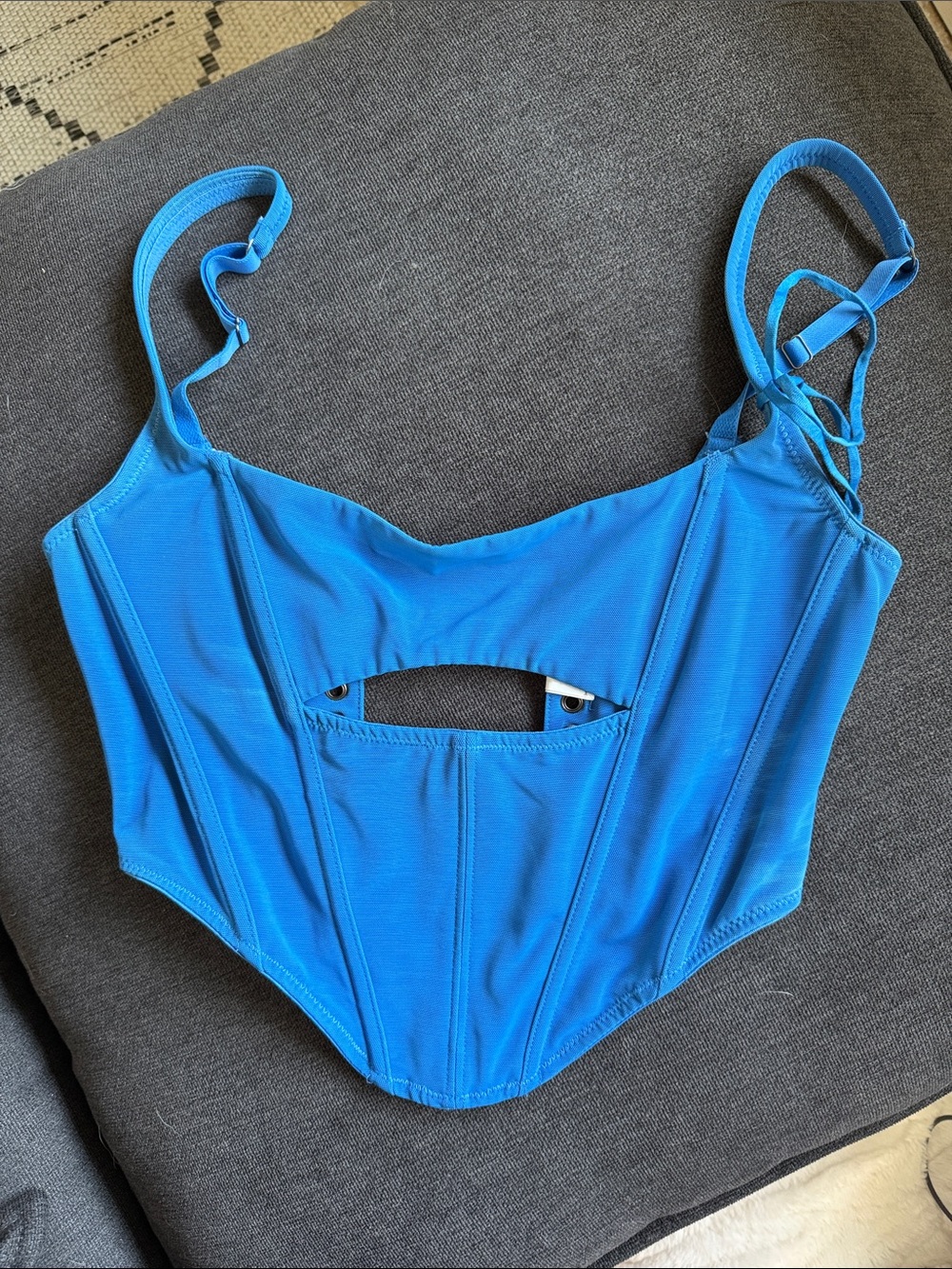 Urban Outfitters Bright Blue Corset-Style One-Piece Swim